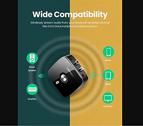 Adaptador Receptor Áudio Bluetooth 5.0 Aptx LL Ugreen Transmissor RCA Receptor 5.0 aptx ll 3.5mm / A