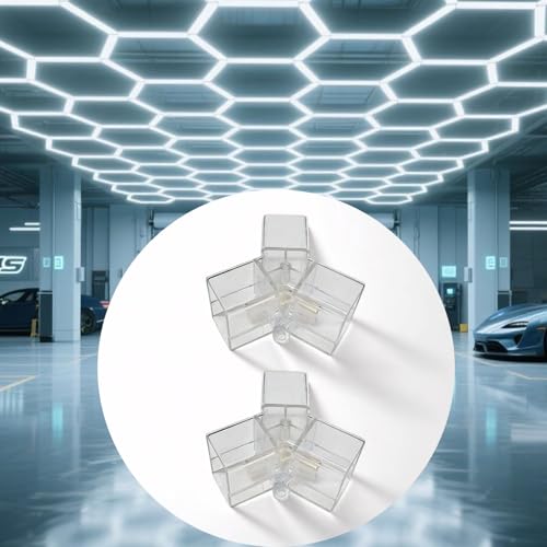 2 Pack Hexagon LED Garage Light Connectors, Y Honeycomb Light Tube Accessories, DIY Replacement...