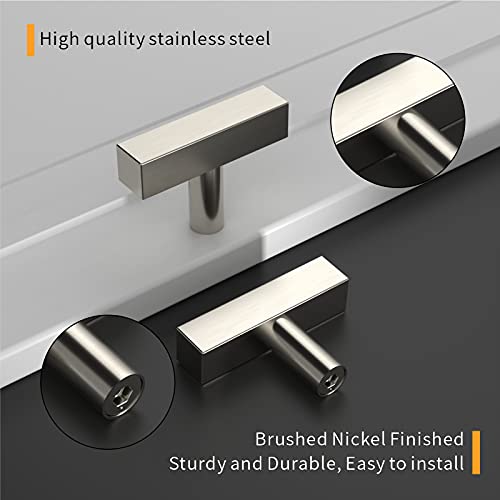 Amerdeco Sh0001Snk 25 Pack Drawer Knobs Pulls Satin Nickel Stainless Steel Single Hole Cabinet T Bar Handles For Kitchen Dresser #TOP1