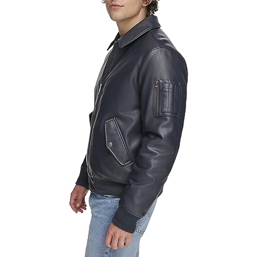 Image of Tommy Hilfiger Adaptive Men's Tommy Hilfiger Men's Smooth Lamb Touch Faux Leather Unfilled Bomber
