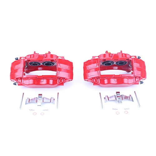 PowerStop Front Red Powder Coated Brake Caliper Pair for Subaru Impreza 2004-14 | Subaru WRX STI 2013-17 - High-Temp Brake Caliper Upgrade, S3698