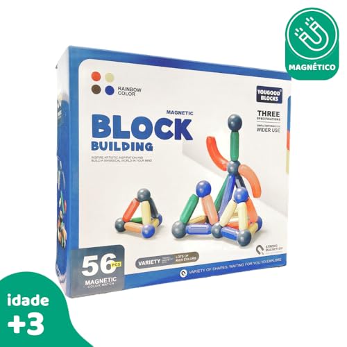 Block Building 56pcs Brinquedo magnético educativo