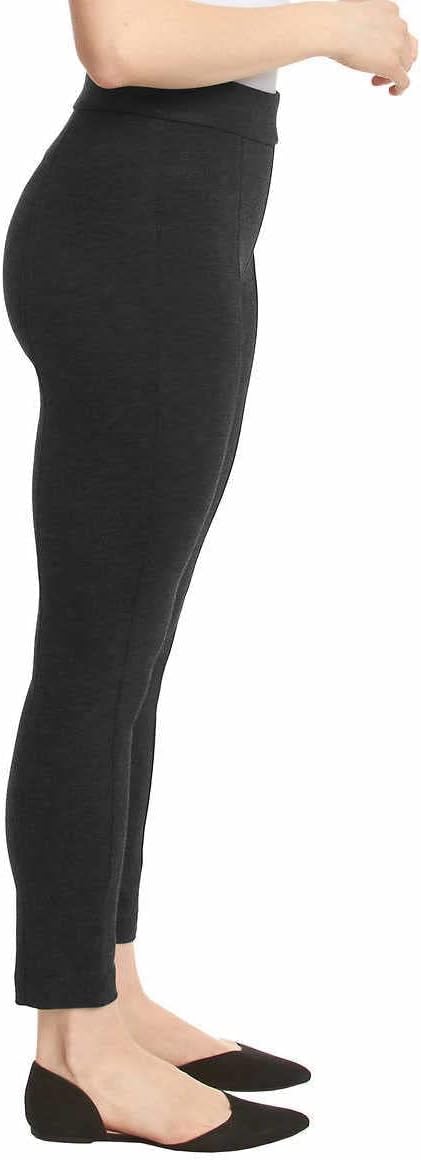 Anne Klein Womens Midweight Tummy Control Ponte Pant (Large, Charcoal Heather)