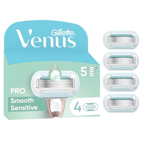 Gillette Venus Pro Smooth Sensitive Rasierklingen Damen, 4 Original Ersatzklingen für Empfindliche Haut 1