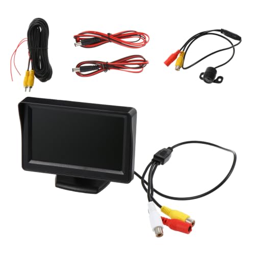 Car Rear View Camera Monitor 4.3 Inch LCD, Black Plastic