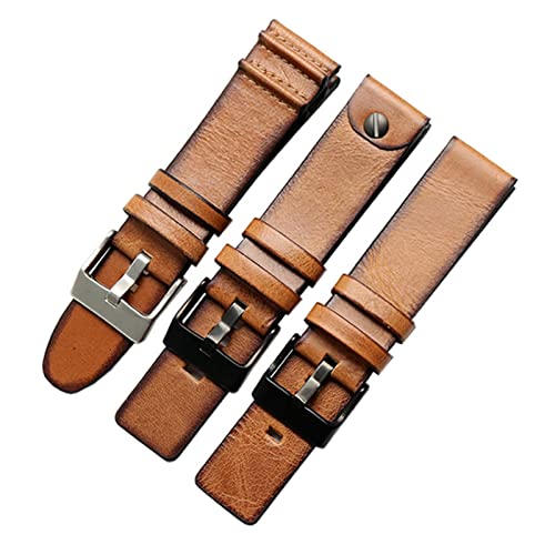 Bracelet de montre cuir 28mm marron rétro compatible avec Diesel DZ4323 DZ4318 DZ7413 sangle - 2