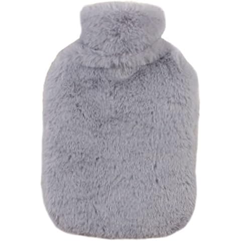 Hot Water Bottle with Fluffy Cove,Hand-in Pocket Hot Water Bottle with Soft Furry Cover, 1000ML Large Capacity, Hot Water Bag for Pain Relief, Hand Warmer, Gifts for Women Childrens Elder 【Light grey】 Cover