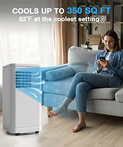Joy Pebble Portable Air Conditioner, 8000 Btu For Room Up To 350 Sq. Ft, Portable Ac With Dehumidifier & Fan, 2 Fan Speeds, 24H Timer, Remote Control, Energy Efficiency #TOP4