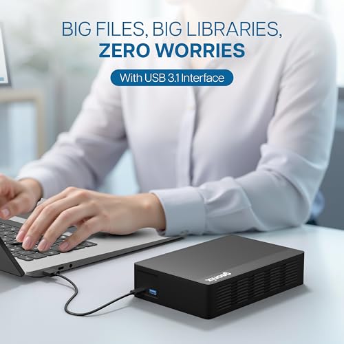 Image of GEONIX PowerShell S7 6TB External Hard Drive 3.5 inch USB 3.1 SATA HDD with 12V External Power Adapter, Up to 5Gbps UASP, Shockproof, PC /Mac /Laptop /Xbox Compatible, 3-Year Warranty (Black)