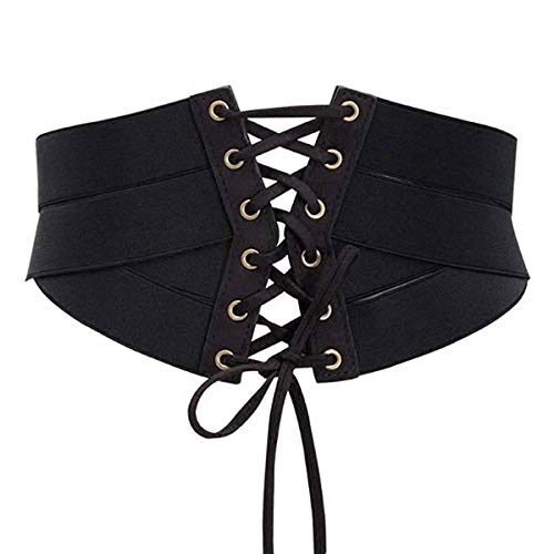 JINGGEGE Corsage Damen Fashion Elastic Stretch Wide Band Corsage Taillengürtel (Farbe: Schwarz)