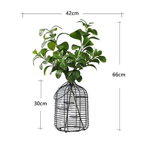 LNGO 28 inch 1 Bundle 3 Brunches Faux Watercres Leaf Artificial Greenry UV Resistant Bushes Shrubs Office Home Outdoor Decoration