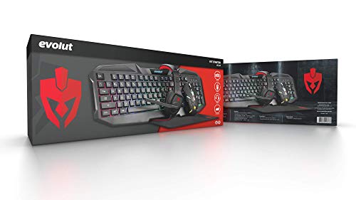 Kit Gamer Teclado+Mouse+Headset+MousePad Starter Evolut EG50