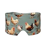 Ajustement ultra doux et confortable : fabriqué à partir de tissu polyester pelucheux, le masque de sommeil rembourré avec imprimé de poulet avec protection des oreilles assure une sensation douce et confortable contre la peau, doux pour les oreilles et les yeux, sans pression, et pour les personnes dormant sur le côté à la recherche d'un sommeil réparateur et apaisant.