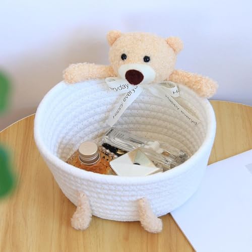 Cesta infantil de cuerda de algodón para decoración del hogar y libros escolares 7