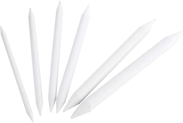 Charcoal Drawing Tool, Blending Stump, 6Pcs Double Head Sketch Paper White Pen Pastel Charcoal Paper Sketch Drawing Art Painting