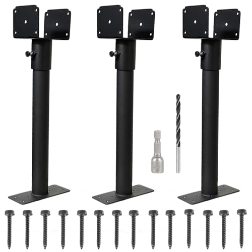 SITYEUR 3 Packs Roof Riser Brackets 3.6 Adjustable Saddle Roof Riser 16.5 High Galvanized Steel Pergola Bracket