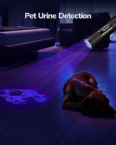 Image of Morpilot Black Light Flashlight Mini UV Flashlight: 395nm Blacklight Flashlights, 9 Led Pet Urine Detector Light for Dog /Cat, Dry Stains, Resin Curing, Bed Bug
