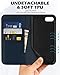 SHIELDON Case for iPhone SE3/SE2/8/7, Genuine Leather Wallet Flip Credit Card Slots Magnetic Kickstand Protective Case Compatible with iPhone SE 2022/2020 - Navy Blue