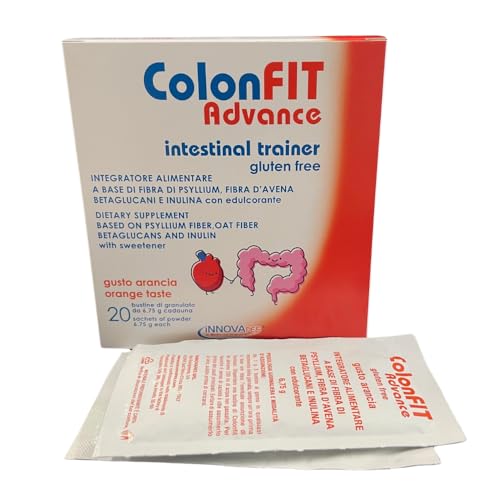 INNOVARES Colonfit Advance Flora microbica intestinale - Colon Irritabile Intestino Pigro Stitichezza - Fibre Naturali Equilibrio Microbico Intestinale Integratore Fibre Alimentari (Arancia)