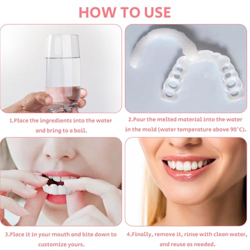 Image of 2 Pairs Temporary Smile Support Adjustable for All Genders, Top and Bottom, Temporarily Adjustable for Men and Women, Regain Confidence