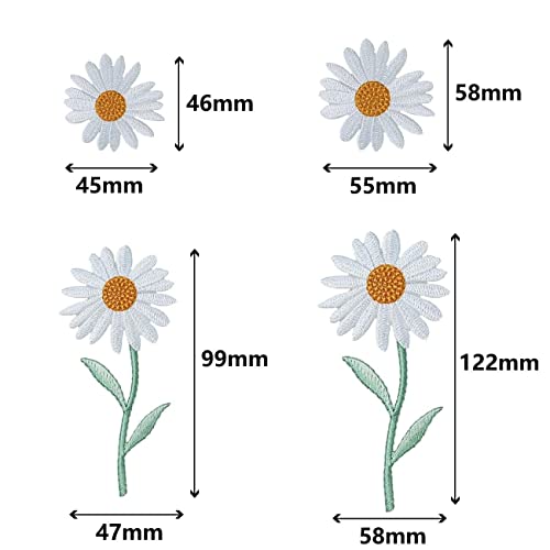 6 Pcs Daisy Embroidery Patches Flowers Floral Patches Iron On Patches Sew On Applique Patch For Clothes Diy Patches Sewing Accessories #TOP1