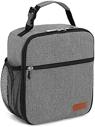 Femuar Lunch Box for Men Women Adults Small Lunch Bag for Office Work Picnic - Reusable Portable Lunchbox, Grey