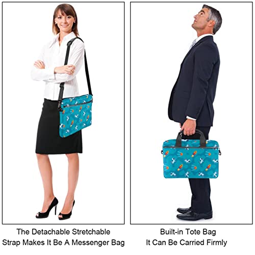 Sac ordinateur portable 13-14.5" arabesque bleu anti-rayures - 4