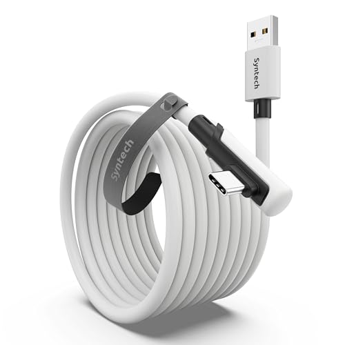Syntech Link Cable 16FT for PCVR Compatible with Oculus/Quest 3/Meta Quest 3S, Quest2/Pro/Pico 4/Ultra Accessories and PC/SteamVR, High Speed PC Data Transfer, USB 3.0 to USB C Cable for VR Headset by Syntech - Used condition - US$15.28