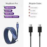 Statik MagStack Pro Kabel USB C na USB C, magnetyczny kabel do szybkiego ładowania, magnetyczny kabel do ładowania samochodu, kompatybilny z 16 Pro Max, 15, Galaxy S21 S20 Ultra, granatowy 100 W 2 m