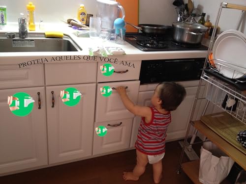 Kit 4 Trava Magnética Porta e Gaveta Segurança Crianças