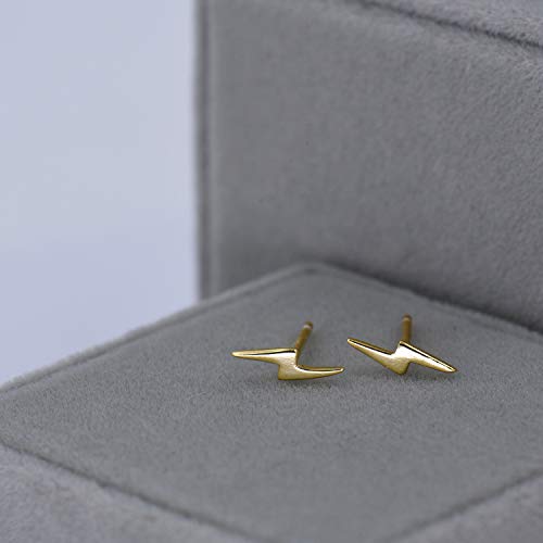 18K Gold Vermeil Tiny Gold Lightning Bolt Stud Earrings 6