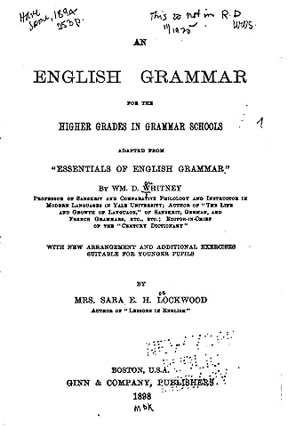 An English Grammar for the Higher Grades in Grammar Schools
