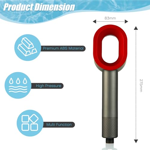 Julymoda Duschkopf mit Filter, 3 in 1 Handbrausen mit Reinigungsbürsten/Schwamm, Massage Hochdruck Wassersparend Duschkopf Set für Hartes Wasser (Schwarz)