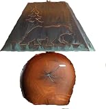 Mesquite Lamp with Copper Shade 30' Total Height with Trout Rectangle Shade &.