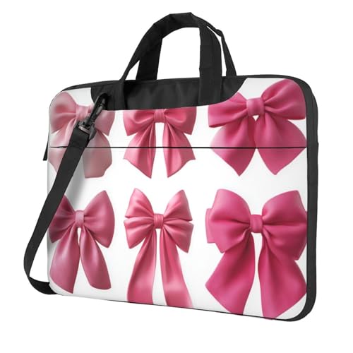 Housse ordinateur portable 15,6 rembourrée pochette PC nœud rose