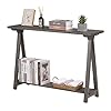 Rustory Farmhouse Console Table, Solid Wood 2-Tier Sofa Table, Rustic Entryway Table for Hallway, Entryway, Living Room, Vintage Grey