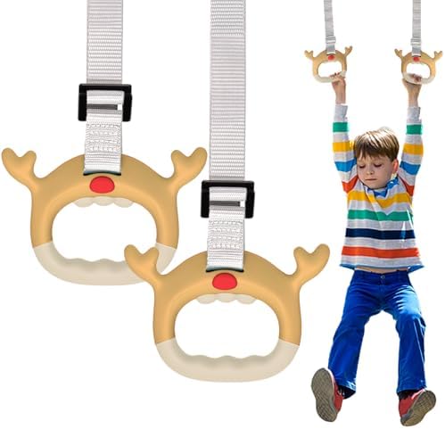 Gymnastics Rings, Professional Children Trapeze Bar Pull Up Rings...