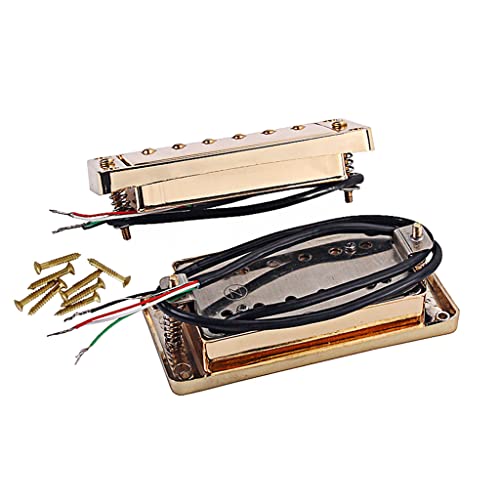 Ogdni Guitar Humbucker Pickups Set,Double Coil Neck and Bridge Pickup Replacement Parts for LP Electric Guitar (GOLD) - Thumbnail 4