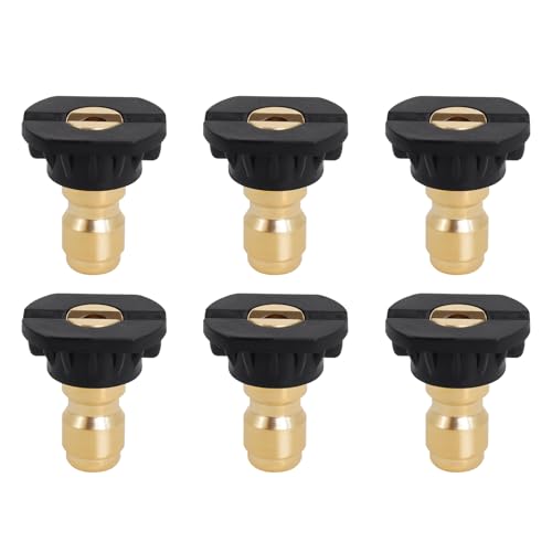 Podoy Black Pressure Washer Tips, 65 Degree Stainless Steel Pressure Washer Nozzle Tips, 1/4 Inch Quick Connect, Orifice 3.0 for 2500Psi, 3000Psi, 3500Psi, 4000Psi (Pack of 6)