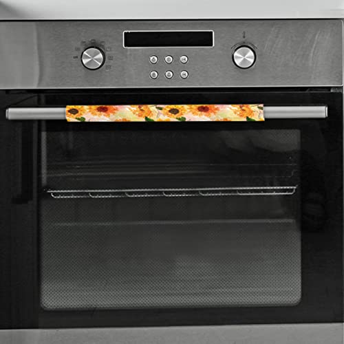 Image of Pardick Refrigerator Door Handle Covers Set of 2 Sunflower Flower Floral Washable Fridge Dishwasher Mocrowave Oven Door Decor Protector Handle Cover Keep Your Kitchen Appliance Clean from Food Stains