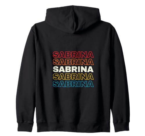 I Love Sabrina Personalizado Retro Sunset Primer Nombre Sudadera con Capucha