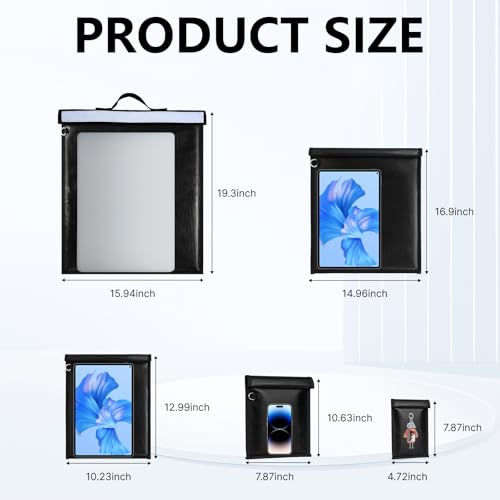 5 Stück Faraday Tasche für Laptops Tablets Radios Telefone Autoschlüssel, Faraday Bag Wasserdicht Feuerfest RFID-Signalblocker EMP-sicherer Diebstahlschutz, Faraday Bag Schlüsselanhänger
