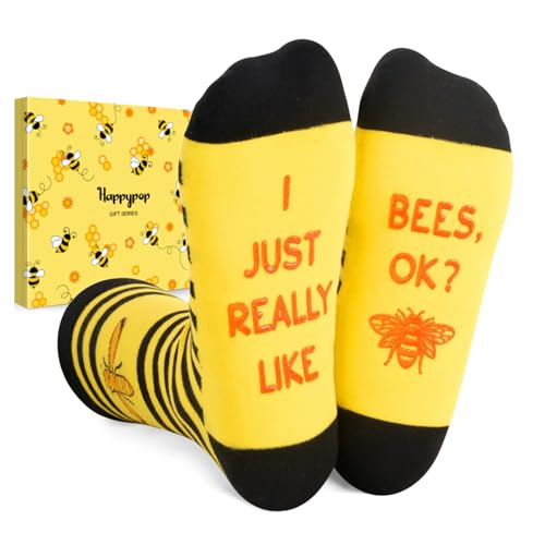 HAPPYPOP Bee Gifts for Women Men - Honeybee Lover Socks for Mom World Bee Day Gifts for Beekeepers Mother Birthday Gift
