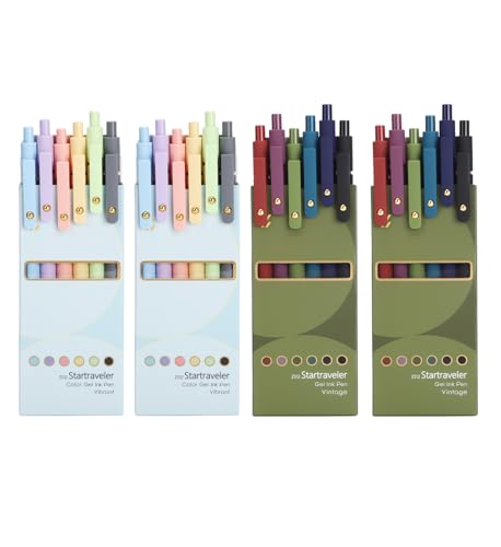 FIOVER Colored Pens, 24 Pack Colorful Gel Pens, Quick-Dry 0.7mm Medium Point for Journaling, Note Taking, Doodling, Aesthetic Office School Supplies, Gifts for Women Men(24PCS Aesthetic+Vintage)