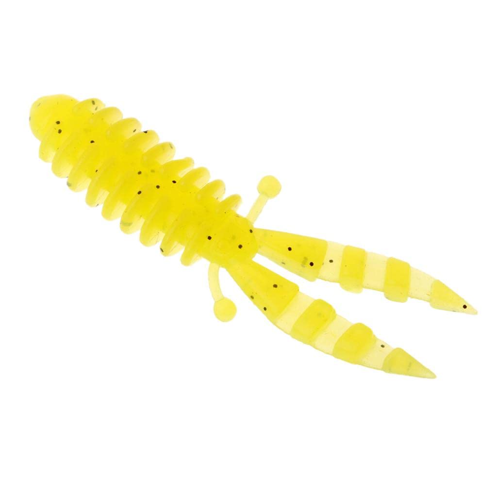 CALANDIS 5 Pieces Bionic Soft Bubble Shrimp Artificial Fishing Baits Set Ginger