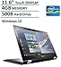 2016 Lenovo Flex 2-in-1 11.6" Premium Touchscreen Convertible Laptop (Tablet), Intel Dual Core N3050 Processor, 4GB DDR3, 500GB HDD, HDMI, 802.11AC Wifi, Windows 10