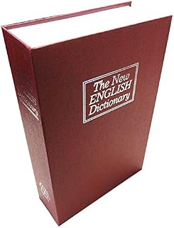 BlueDot Trading Dictionary Secret Book Hidden Safe with Key Lock, Large, Red