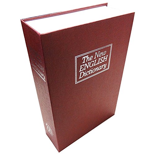 BlueDot Trading Dictionary Secret Book Hidden Safe with Key Lock, Large, Red