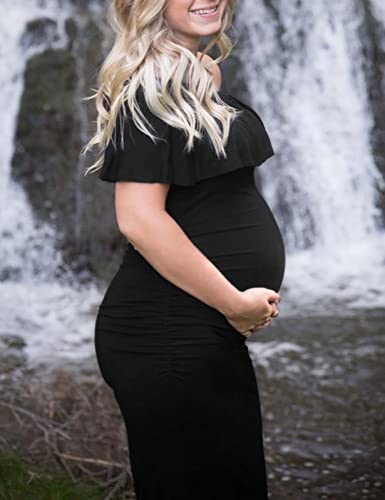 Kim S Plus Size Maternity Dress Maternity Dress Maternity Dress For Photoshoot Maternity Dress Summer Maternity Bodycon Dress (Black Xl) #TOP1