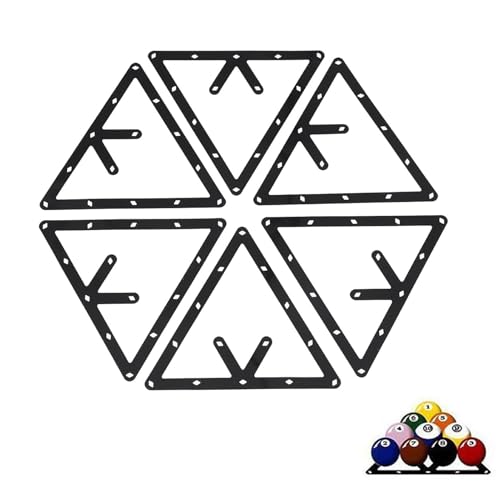 equlup 6Pcs Billiard Rack Sheet, Triangle Ball Holder Positioning 24x24cm/9.4x9.4in Space Saving Magic Snooker Flat Template for Pool Cue Accessory